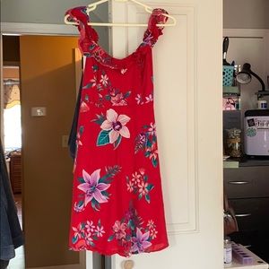 Tropical style off shoulder cami dress